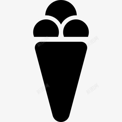 三球蛋卷冰淇凌图标png_新图网 https://ixintu.com 夏天 夏天的冰淇淋 蛋卷冰淇凌 食品