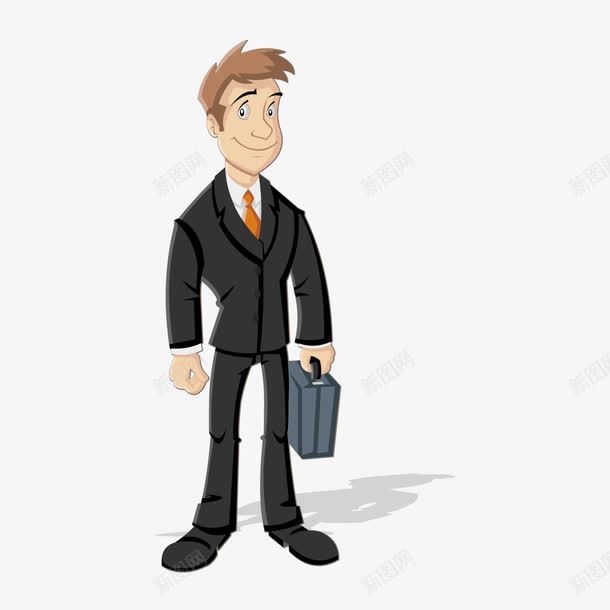 卡通人物png免抠素材_新图网 https://ixintu.com 公文包 卡通人物 职业男性