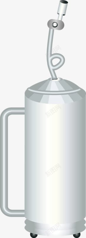 白色氩气瓶png免抠素材_新图网 https://ixintu.com 卡通 瓶子 白色 管子