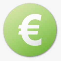 绿色硬币绿色色欧元硬币图标高清图片