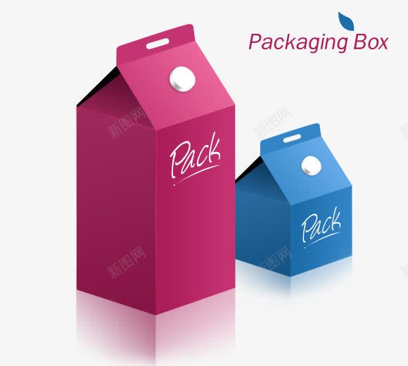 手绘立体包装盒psd_新图网 https://ixintu.com 包装盒 手绘 立体 红色 蓝色