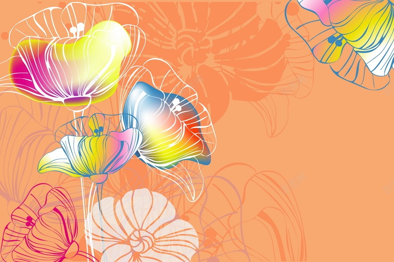 线条花机矢量图ai设计背景_新图网 https://ixintu.com 卡通 手绘 童趣 线条 花卉 花朵 花纹 矢量图