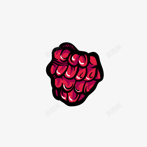卡通黑色线条水果树莓png免抠素材_新图网 https://ixintu.com 卡通 树莓 水果 线条 黑色
