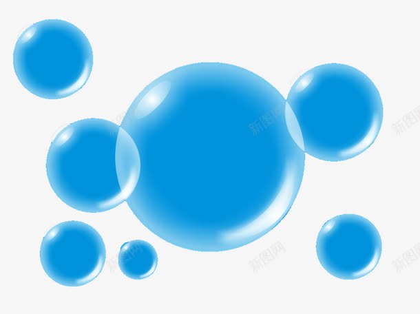 蓝色泡泡png免抠素材_新图网 https://ixintu.com 图案 水下气泡 泡泡 蓝色 设计