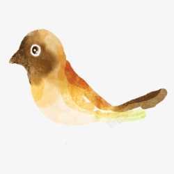 鸟黄色褐色工笔画素材
