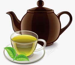 鐩桦瓙茶壶茶杯矢量图高清图片