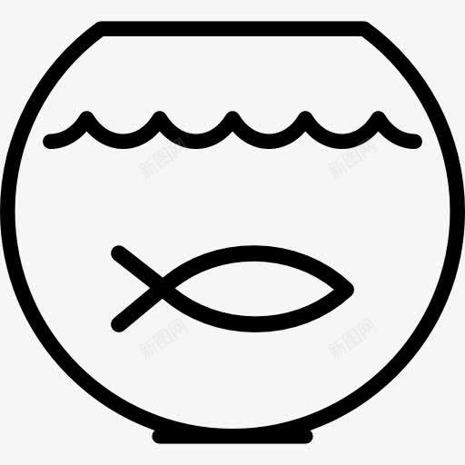 鱼缸图标png_新图网 https://ixintu.com 动物 水 水下 鱼
