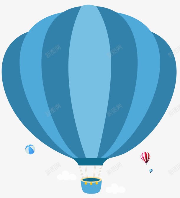 卡通蓝色热气球背景png免抠素材_新图网 https://ixintu.com 卡通热气球 卡通热气球背景 卡通蓝色热气球 热气球