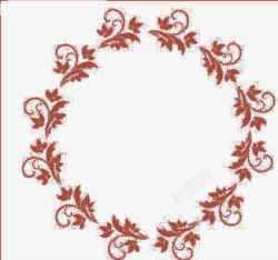 朱红色花纹圆形欧式花框欧式花边高清图片