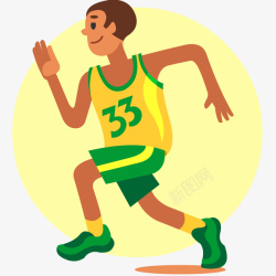 运动装的男人运动员慢跑卡通插画高清图片