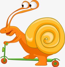 玩车的小猪蜗牛玩滑滑车高清图片