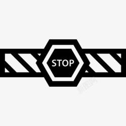 停止信号停止阻挡交通信号图标高清图片