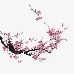 粉色桃花中国风装饰图案素材