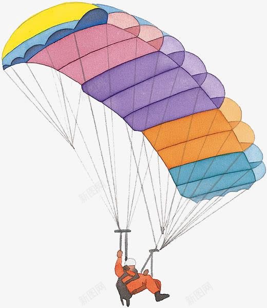 跳伞的人png免抠素材_新图网 https://ixintu.com png图形 png装饰 彩色 手绘 装饰 跳伞