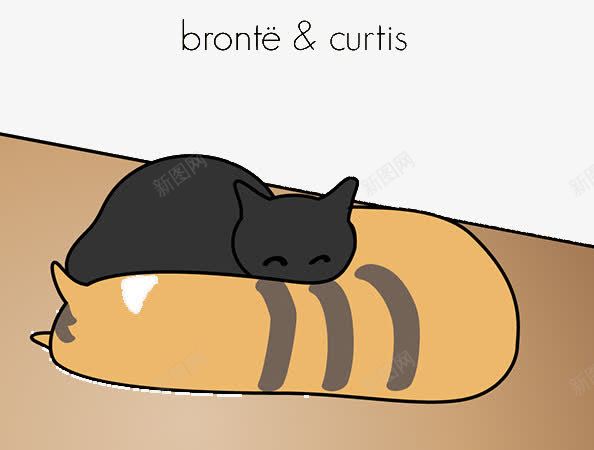 睡懒觉的黑猫png免抠素材_新图网 https://ixintu.com 懒虫 睡懒觉的猫 黄猫 黑猫