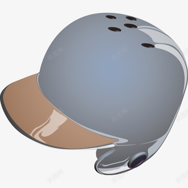 灰色棒球头盔png免抠素材_新图网 https://ixintu.com 头盔 棒球 灰色 灰色棒球头盔