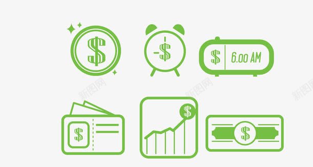 绿色金钱符号png免抠素材_新图网 https://ixintu.com 矢量金钱符号 金钱