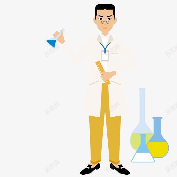 做实验的化学家png免抠素材_新图网 https://ixintu.com 化学家 实验 液体