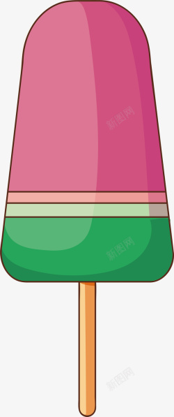 一个甜筒冰淇淋卡通棒冰夏季装饰高清图片