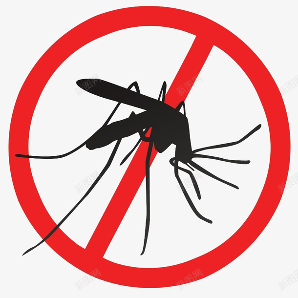 卡通简约红色禁止蚊子图标png_新图网 https://ixintu.com 传染 卡通 图标 标志 疾病 禁止蚊子 简约 红色 设计