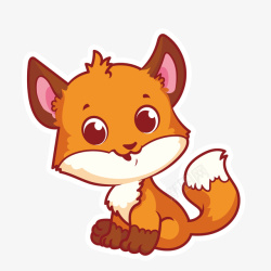 卡通可爱小动物装饰小狐狸素材