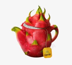 火龙果创意茶壶素材