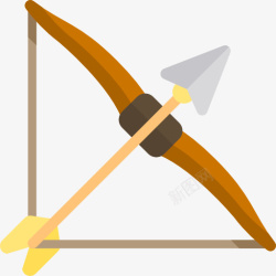 棕色手绘弓箭抠图素材