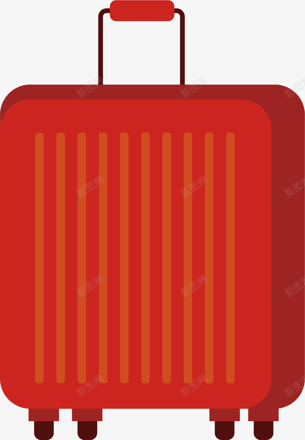 红色的行李箱矢量图ai免抠素材_新图网 https://ixintu.com 体积大的 实用 拉箱 红色 行李箱 矢量图