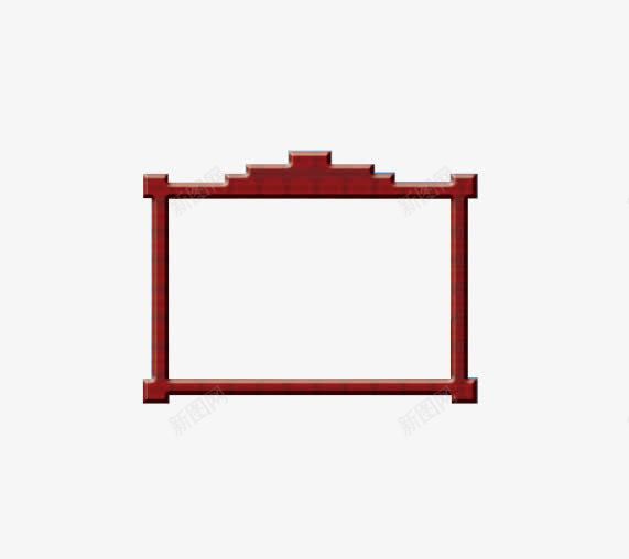 房子形状边框png免抠素材_新图网 https://ixintu.com 中国风 简约 红色 边框素材