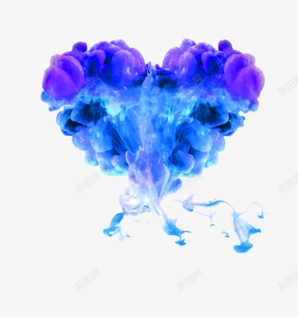 烟雾爱心png免抠素材_新图网 https://ixintu.com 心形 烟雾 爱心 缥缈 艺术 蓝紫色 装饰