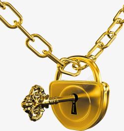 金色的锁和钥匙素材