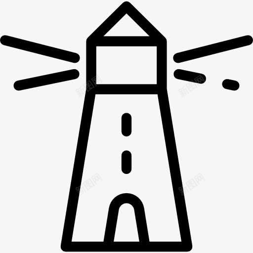 灯塔图标png_新图网 https://ixintu.com 塔 定位 导向 建筑与城市 楼 灯塔 黑白条纹灯塔建筑