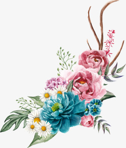 彩色花朵花束图案装饰素材