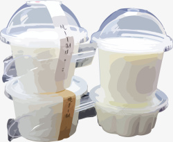 一次性塑料酸奶杯矢量图素材