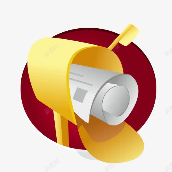 卡通收件箱图标png_新图网 https://ixintu.com 收件箱素材 新消息提醒 黄色收件箱