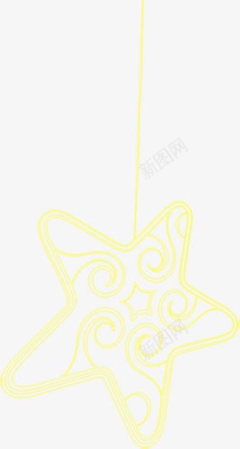 手绘黄色线条星星装饰png免抠素材_新图网 https://ixintu.com 星星 线条 装饰 黄色