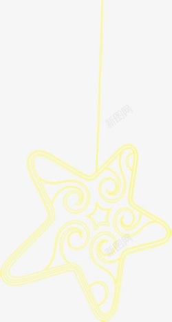 手绘黄色线条星星装饰素材
