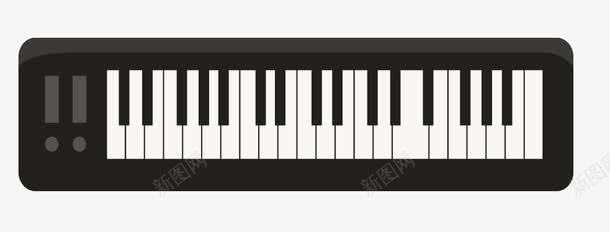 电子琴png免抠素材_新图网 https://ixintu.com 卡通乐器图案 琴键 黑白色琴
