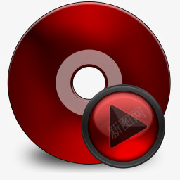 CD媒体黑色红红色图标图标