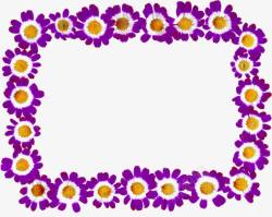 紫色花朵清新边框素材