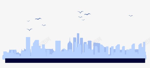 蓝色城市png免抠素材_新图网 https://ixintu.com 城市 背景 背景素材 蓝色