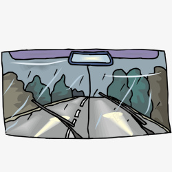 看车窗外车窗外的道路风景插画矢量图高清图片