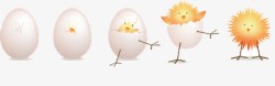 卡通版的鸡蛋孵化成小鸡的过程素材
