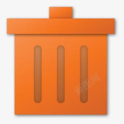 橙色垃圾箱图标png_新图网 https://ixintu.com 回收站 垃圾桶 垃圾箱
