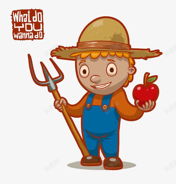 卡通农民png免抠素材_新图网 https://ixintu.com 卡通 拿着番茄的农民