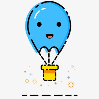 蓝色的可爱的热气球png免抠素材_新图网 https://ixintu.com 可爱 微笑 热气球 简约 表情