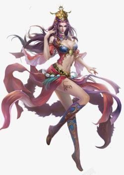 手绘古代妖姬女子素材