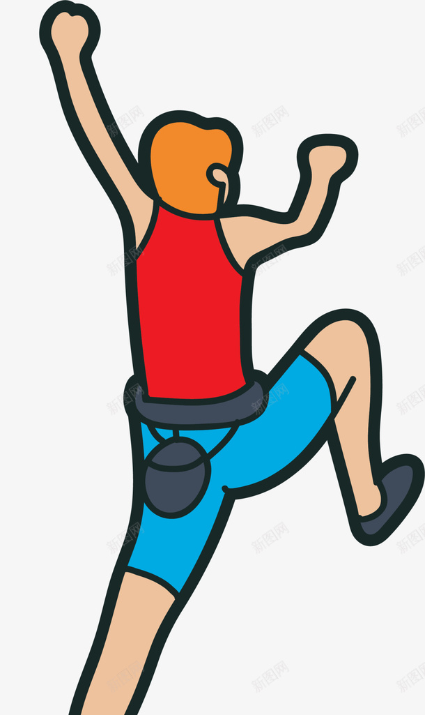 红衣卡通攀爬男孩png免抠素材_新图网 https://ixintu.com 健康 卡通男生 强身健体 攀爬男孩 极限运动 锻炼