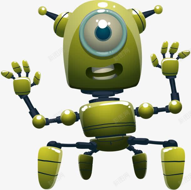 绿色机器人png免抠素材_新图网 https://ixintu.com 动画 卡通 机器人 绿色