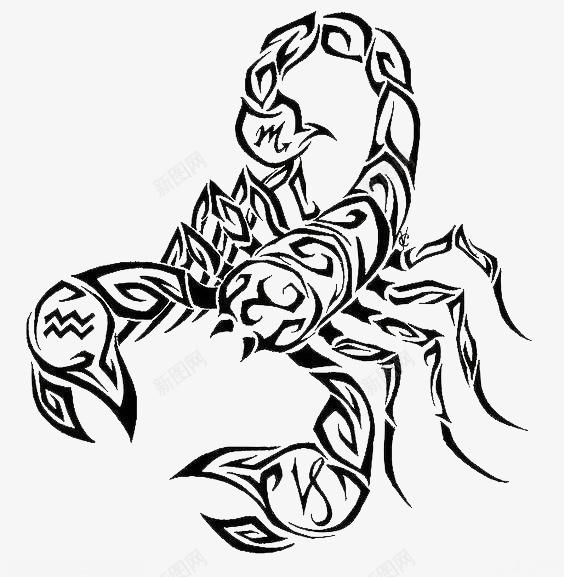 手绘天蝎装饰画图标psd_新图网 https://ixintu.com 图案 手绘 灵异 装饰
